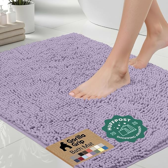 GORILLA GRIP Bath Rug Mat 44x26 Thick Soft Absorbent Chenille, Quick Dry by Unknown