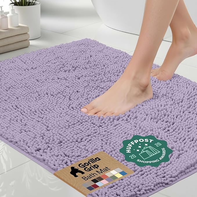 GORILLA GRIP Bath Rug Mat 30x20, Thick Soft Absorbent Chenille, Quick Dry by Unknown