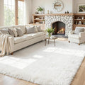 5x7 Area Rugs for Living Room: Ultra Soft Fluffy Shag White Rug for Bedroom by CarpetAddColortoYourLife