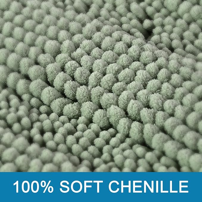 H.VERSAILTEX Bath Rugs for Bathroom Non Slip Bath Mats Extra Thick Chenille - Image 3