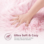 EasyJoy Faux Sheepskin Rug, Fluffy Faux Fur Rug, Ultra Soft Shag Area Rug - Image 6