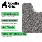 GORILLA GRIP Plush Absorbent Shaggy Chenille Bath Rug Mat - Image 3