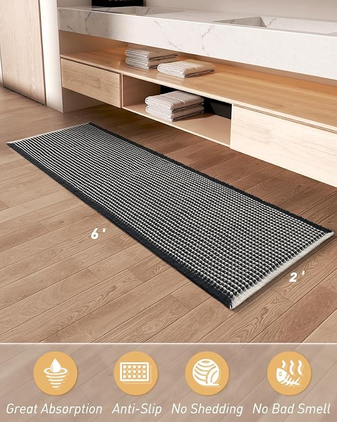 Upgraded Waffle Runner Rug, Super Absorbent Non Slip Bath Mats - Image 7