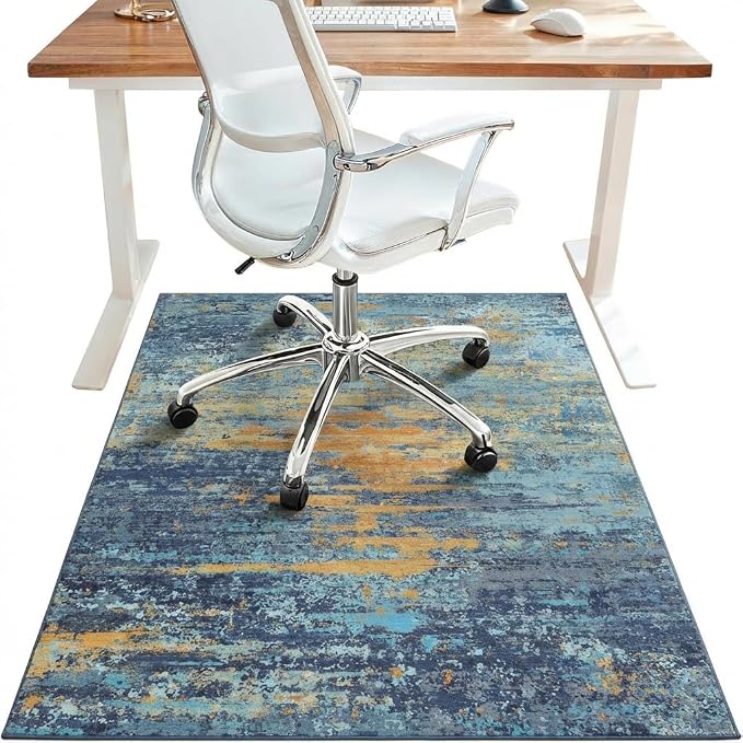 48"x60" Office Chair Mat for Hardwood Tile Floor, Under Desk Carpet Protector by BESBLEE