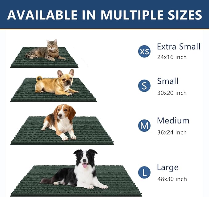 Smiry Dog Door Mat for Muddy Paws 40x32, Absorbent Dirt Trapper, Non-Slip - Image 3