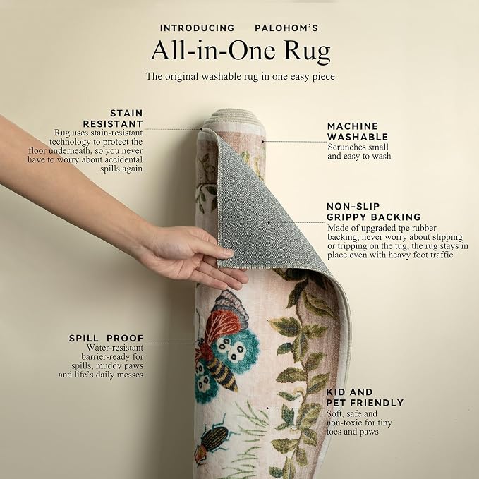 Machine Washable Rugs for Living Room: 6x9 Area Rugs Bedroom Rug Stain - Image 4