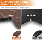 UKISS 9/10"" Extra Thick Cushioned Anti Fatigue Kitchen Mat, Waterproof High - Image 2