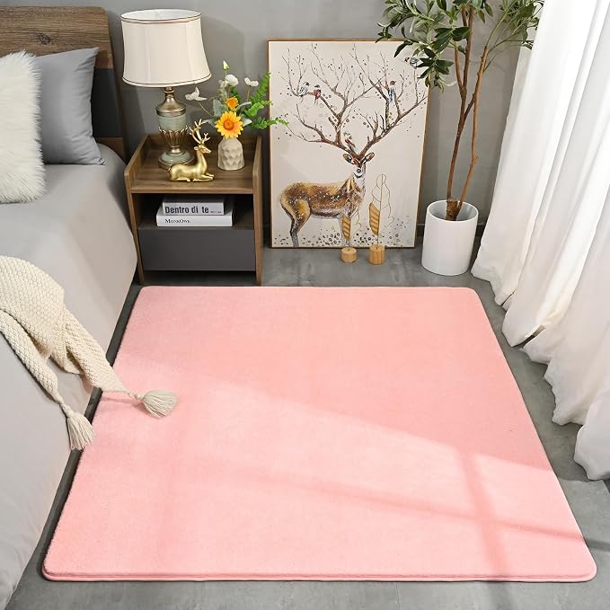 Amearea 5x5 Square Area Rugs for Bedroom Living Room, Modern Pink Thickened - Image 7