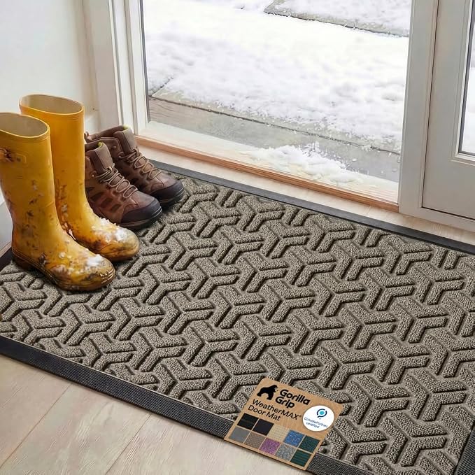 GORILLA GRIP 100% Waterproof All-Season WeatherMAX Doormat, US Designed Natural by Unknown
