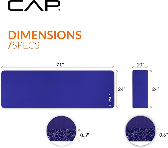 CAP Barbell 1/2-Inch High Density Exercise Yoga Mat - Image 4