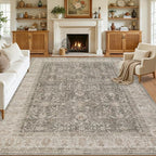10x12 Area Rug for Living Room: Vintage Boho Neutral Washable Rug Indoor Soft - Image 8