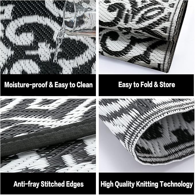 HUGEAR Outdoor Rug for Patios Clearance, Waterproof Mat, Large Outside Carpet - Image 6