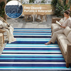 HUGEAR Outdoor Waterproof Rug 8'x10' Plastic Straw Rugs Washable Reversible - Image 5