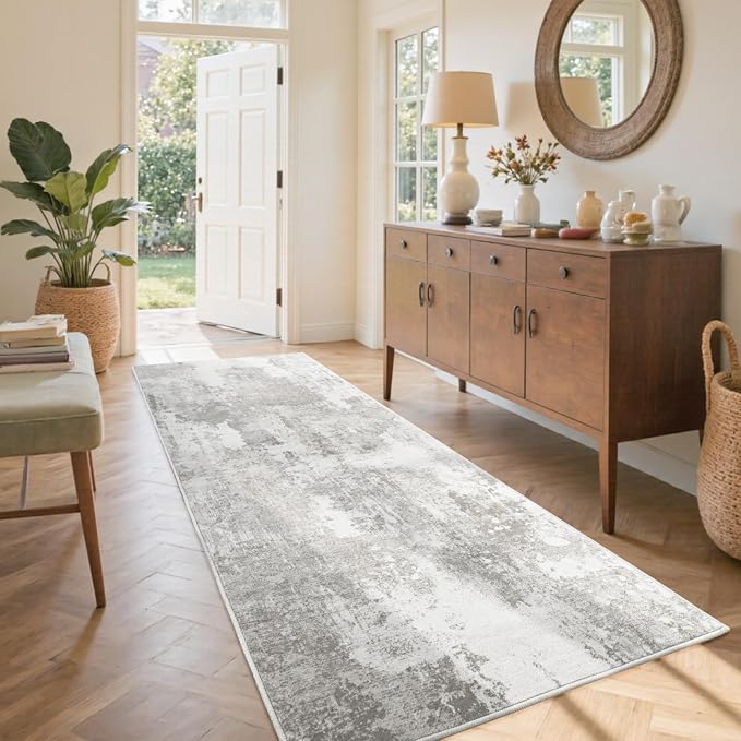 2x6 Ft Washable Runner Rug, Non-Slip Low Pile Hallway Kitchen Area Rug by Cuzwlovita