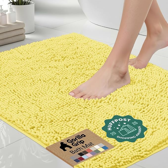 GORILLA GRIP Bath Rug Mat, Thick Soft Absorbent Chenille, Quick Dry Microfiber by Unknown