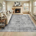 9x12 Area Rug for Living Room-Vintage Farmhouse Boho Floral Washable Stain by Unknown