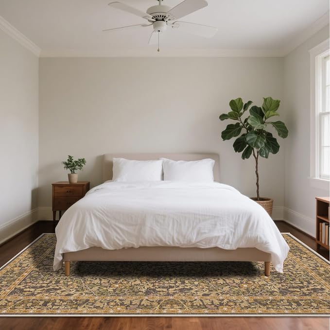 5x7 Washable Area Rugs for Living Room, Stain Resistant Vintage Rugs for Dining - Image 3