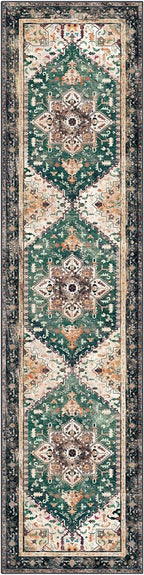 Yamaziot Washable Runner Rug, 2x8 Non-Slip Boho Vintage Hallway Rug Runner - Image 3