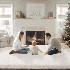 Mugorn 8x10 Area Rugs for Living Room, Large Fluffy Cream White Rugs for Bedroom - Image 2