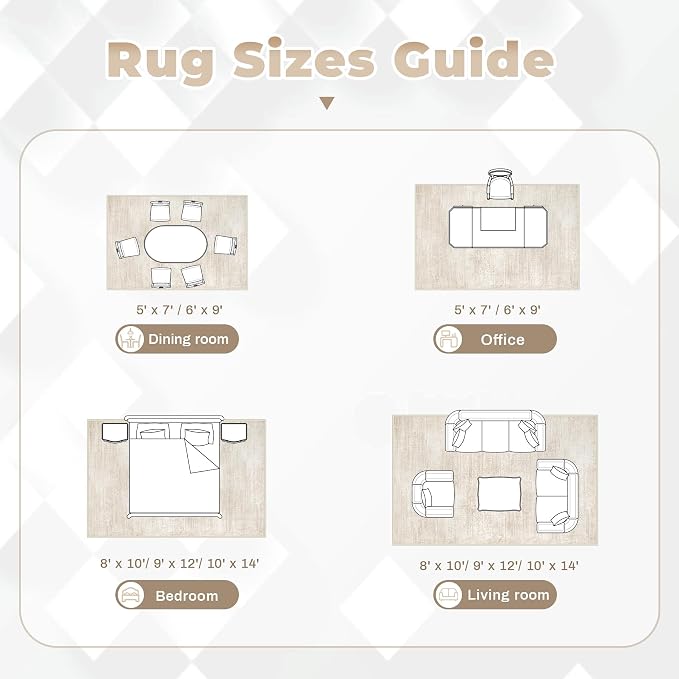 pmtsns Area Rugs 6x9 for Living Room: Washable Rug Modern Abstract Neutral Soft - Image 8