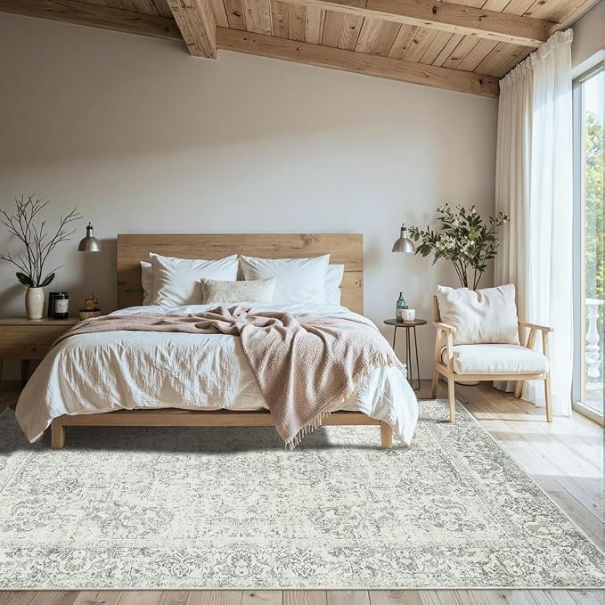 Rugxara 5X7 Washable Area Rug for Living Room, Vintage Large Boho Rugs for - Image 4