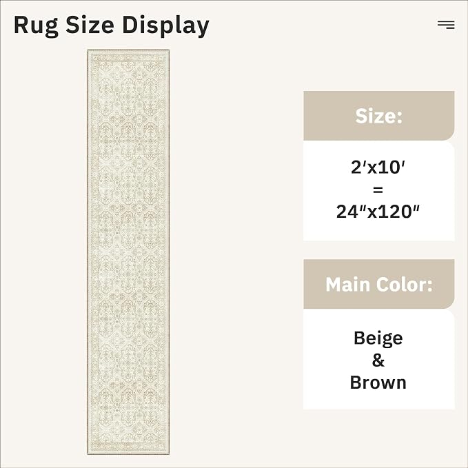 Soalmost Runner Rug 2x10 Washable Non-Slip Hallway Runner Rugs - Image 5