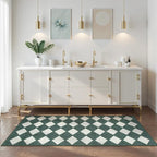 Lahome Zelie Checkered Washable 2x6 Green Runners - Image 4
