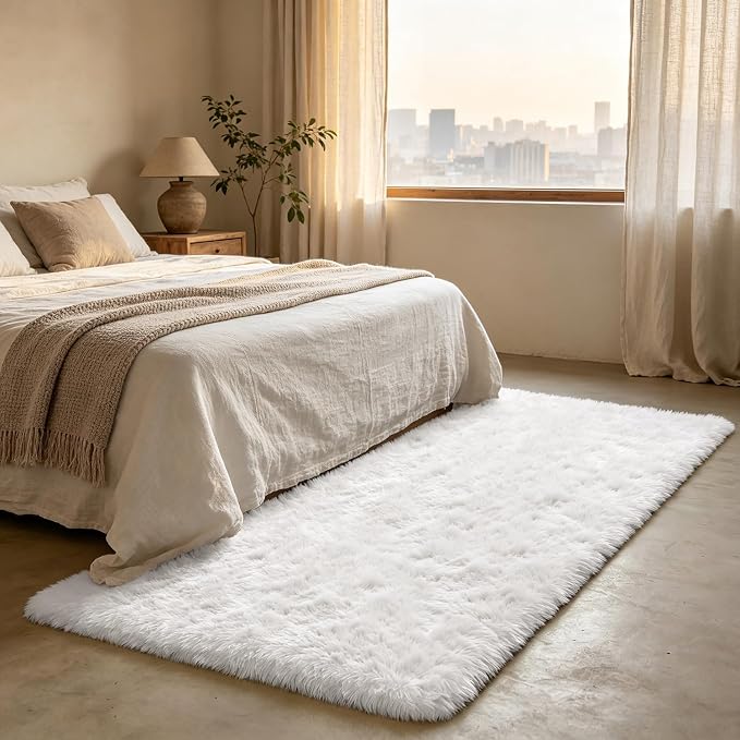 Shag Runner Rug for Bedroom Living Room 2x6 Upgrade Non-Slip Fluffy Soft - Image 3