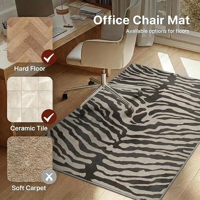 48"x60" Office Chair Mat for Hardwood Tile Floor, Under Desk Carpet Protector - Image 3