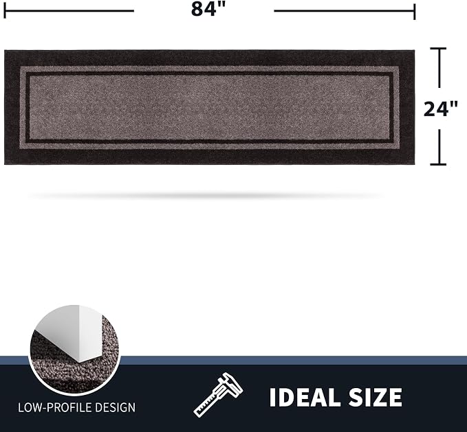 PURRUGS Dirt Trapping Door Mat 24" x 84", Non-Slip Machine Washable Entryway Rug - Image 2