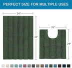 H.VERSAILTEX Bathroom Rugs Bath Rug Set 2 Piece Bathroom Contour Rug Toilet Mat - Image 2