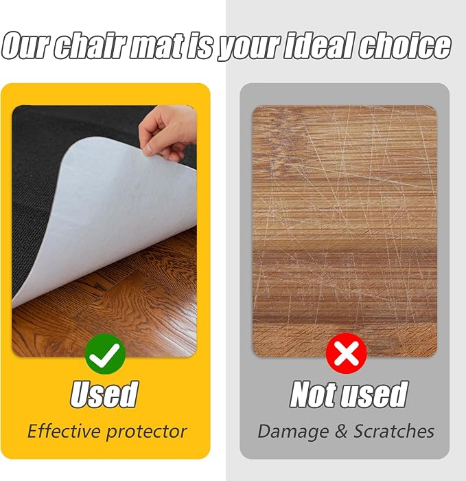 Sycoodeal Office Chair Mat for Hardwood Floor, Office Computer Gaming Chair Mat - Image 3