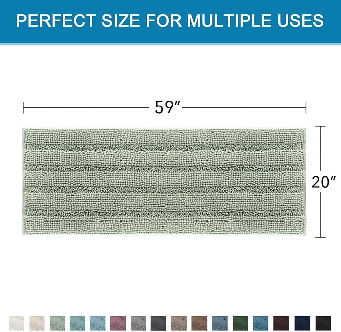 H.VERSAILTEX Bathroom Rugs Bath Mat Runner Rug Non Slip Kitchen Rug Extra Long - Image 2