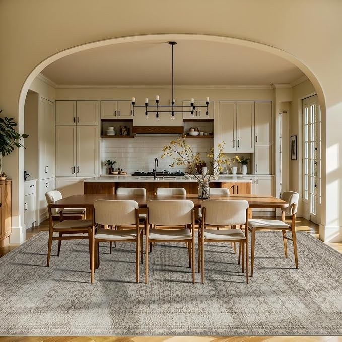 9x12 Washable Area Rug for Living Room, Extra Large Neutral Vintage Boho Rugs - Image 3