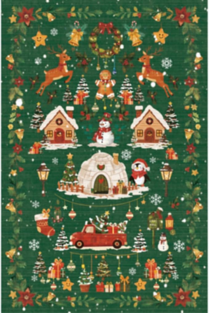 Christmas 3x4 Entryway Area Rugs: Winter Soft Rug by HYHAOYUNLAI