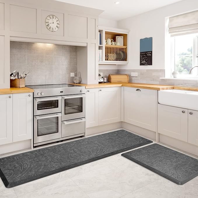 KMAT 2PCS Kitchen Mat Cushioned Anti-Fatigue Floor Mat, Waterproof Non-Slip by KMAT