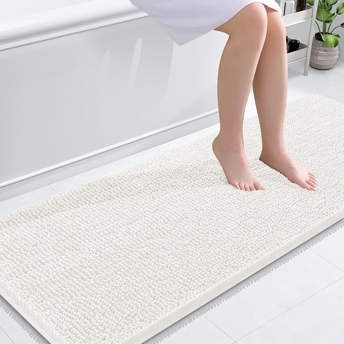 OLANLY Bathroom Runner Rugs 59x24, Extra Soft Absorbent Chenille Bath Rugs by OLANLY