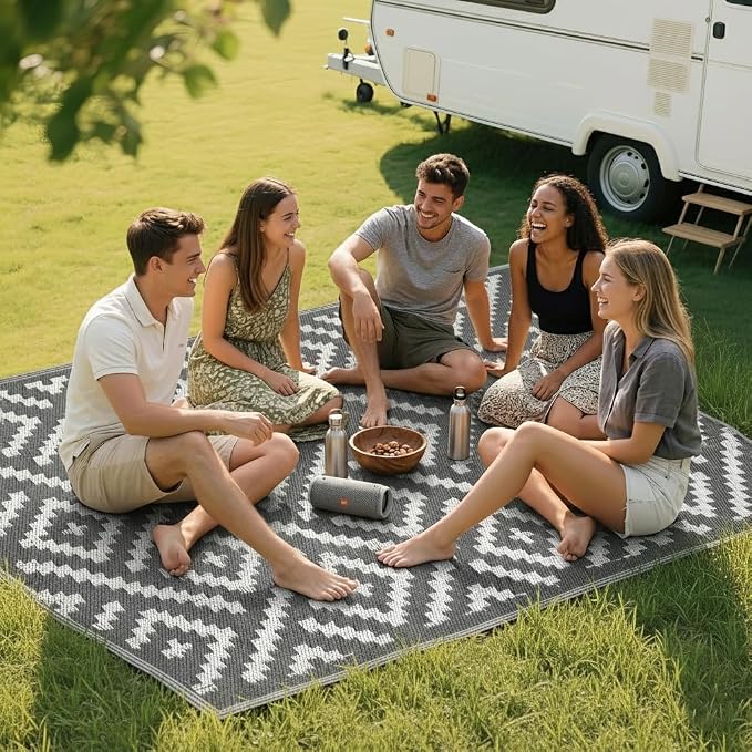RURALITY Outdoor Rugs 6x9 Feet for Patios Clearance, Plastic Straw Waterproof - Image 7