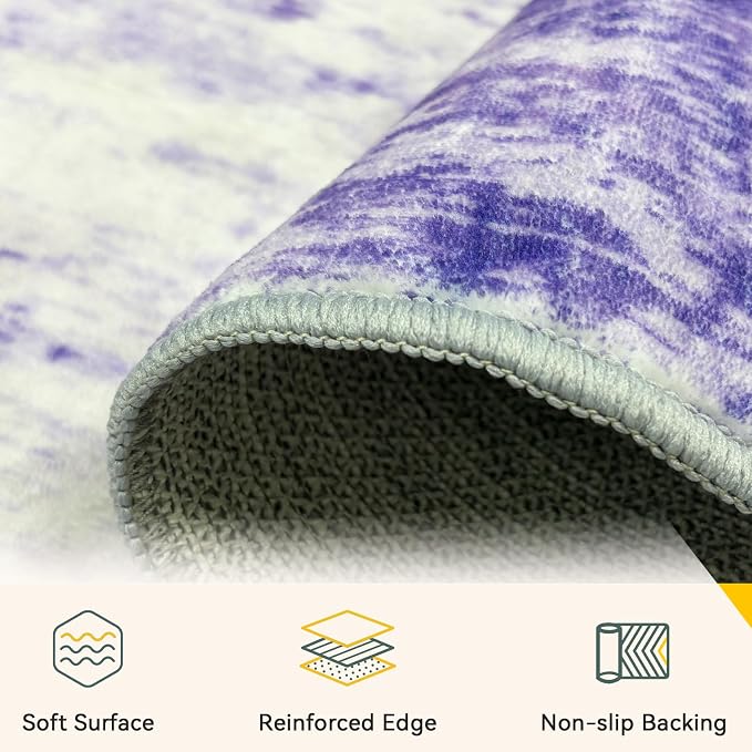 RELEANY Washable Area Rugs 8'x10' Non-Slip Modern Abstract Soft - Image 4