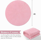 Pauwer Pink Area Rug for Girls Bedroom 4ft Soft Fluffy Non Slip Machine - Image 2