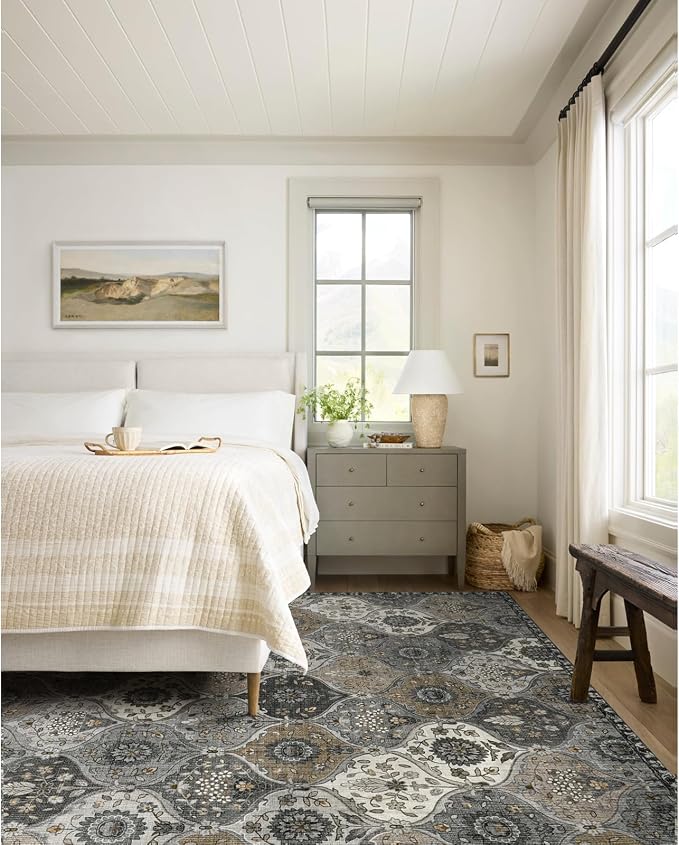 Lahome Moroccan Washable Area Rug 6x9, Ultra-Thin Large Living Room Rugs - Image 4