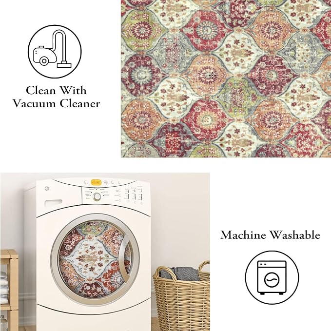 Lahome Moroccan Trellis Hallway Rug, 2x5 Washable Runner Rug Non Slip Kitchen - Image 5