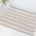 H.VERSAILTEX Bath Mats for Bathroom Non Slip Extra Thick Chenille Striped Bath by HVERSAILTEX