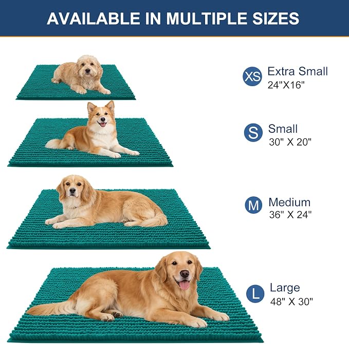 OLANLY Dog Door Mat for Muddy Paws 30x20, Ultra Absorbent Chenille Mud Doormat - Image 2