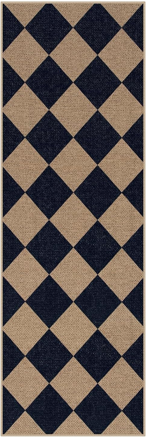 Lahome Colette Checkered Easy Jute Runner Rug, 2x6 Kitchen Mats - Image 9