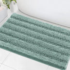 H.VERSAILTEX Bath Mats for Bathroom Non Slip Extra Thick Chenille Striped Bath by HVERSAILTEX