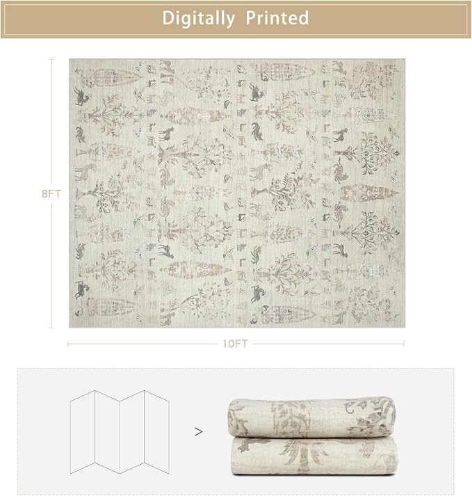 Srugn Washable Rugs 8x10 Area Rugs - Image 2