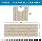 H.VERSAILTEX Bathroom Rug Sets 2 Piece Bath Mats Non Slip Thick Soft Chenille - Image 2