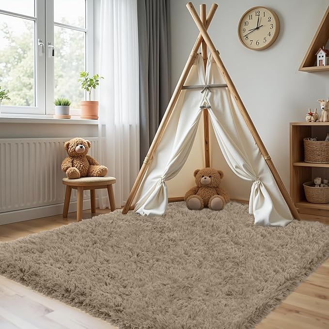 4x6 Area Rug for Living Room, Ultra Soft Fluffy Shag Rugs for Bedroom, Non-Slip - Image 3