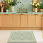 Boho Sage Green Bathroom Rugs, 2x3 Soft Washable Non Slip Small Area Rug - Image 3